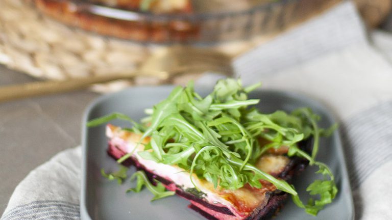 Beetroot Crust Quiche