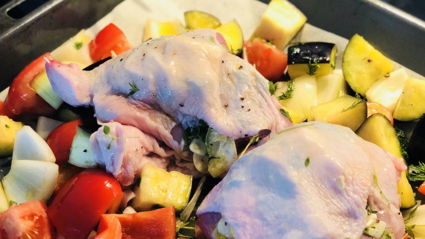 Roast Chicken with Veggies & Pearl Couscous